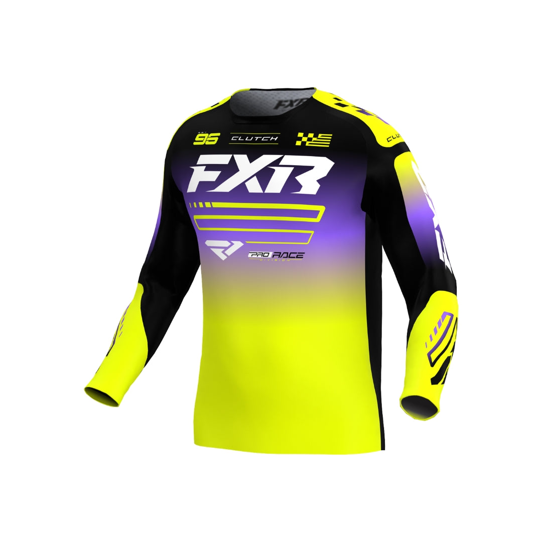 KIDS CLUTCH MX JERSEY 26, HIVIS/BLACK/PURPLE