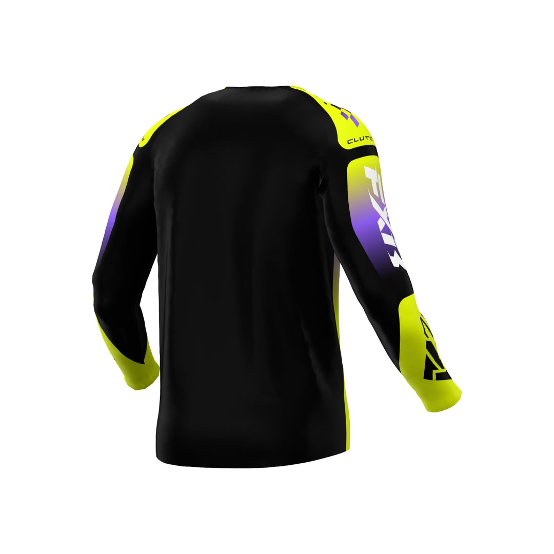 KIDS CLUTCH MX JERSEY 26, HIVIS/BLACK/PURPLE