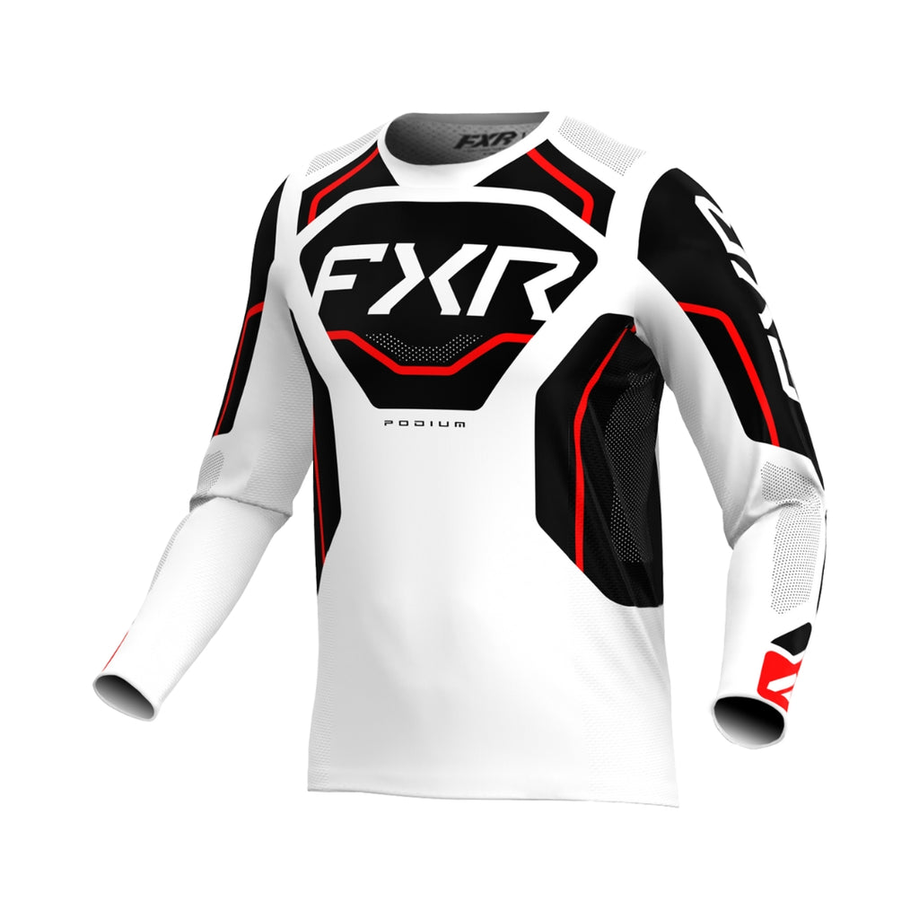 PODIUM RELAY MX JERSEY 26, WHITE/BLACK/RED