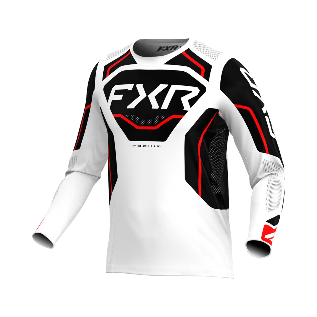 PODIUM RELAY MX JERSEY 26, WHITE/BLACK/RED