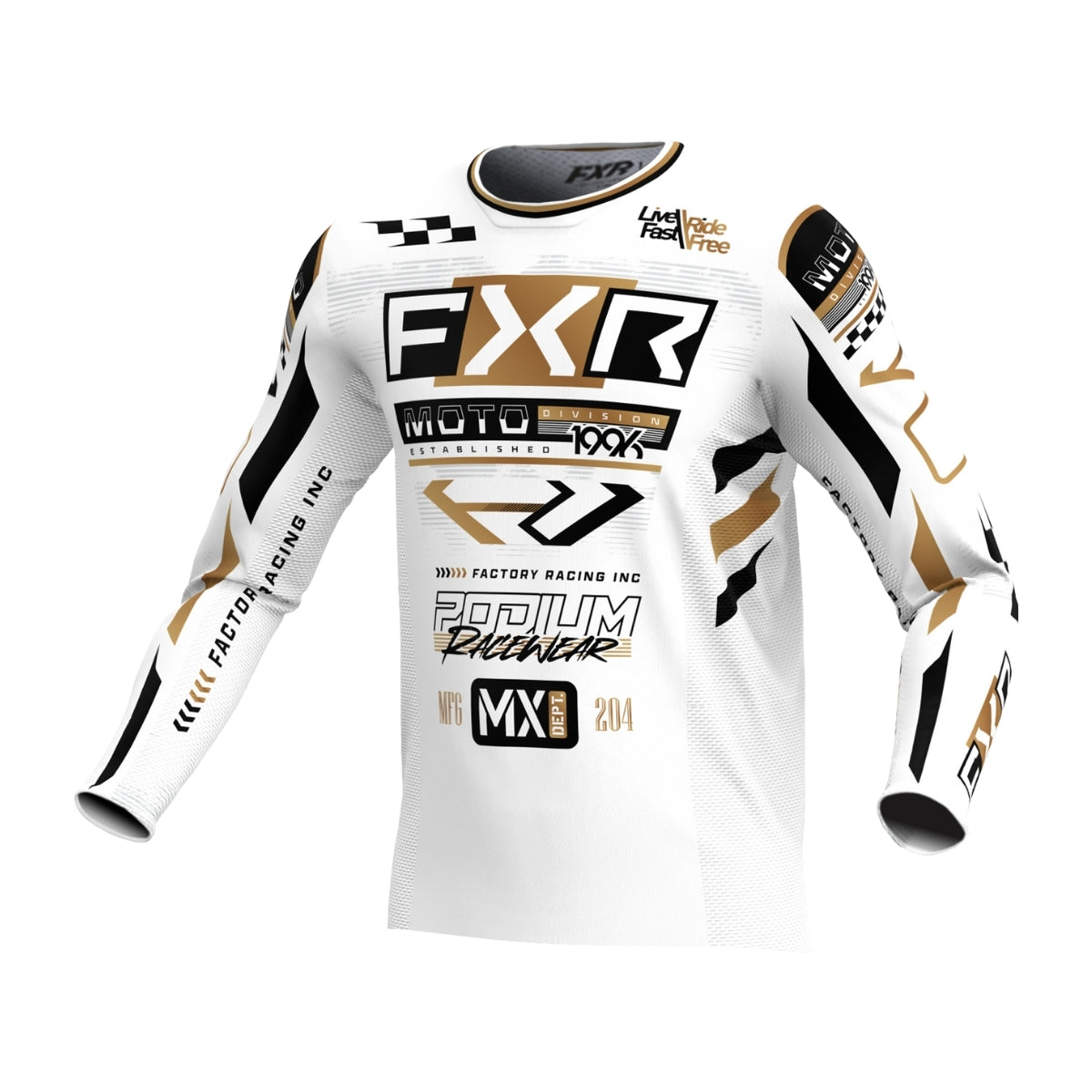 Podium Gladiator MX Jersey 25 – White Black Gold