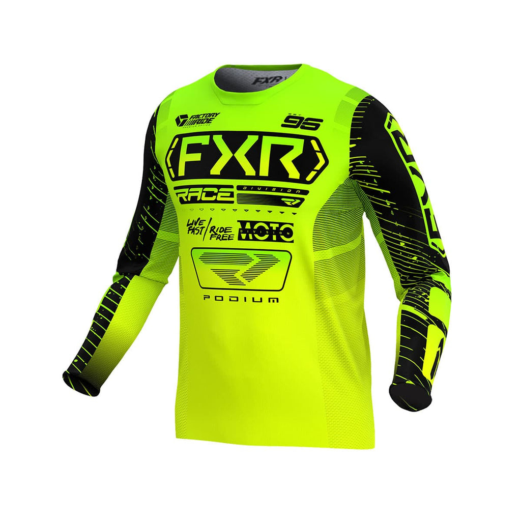 Podium MX Jersey 25 – HiVis Lime Black